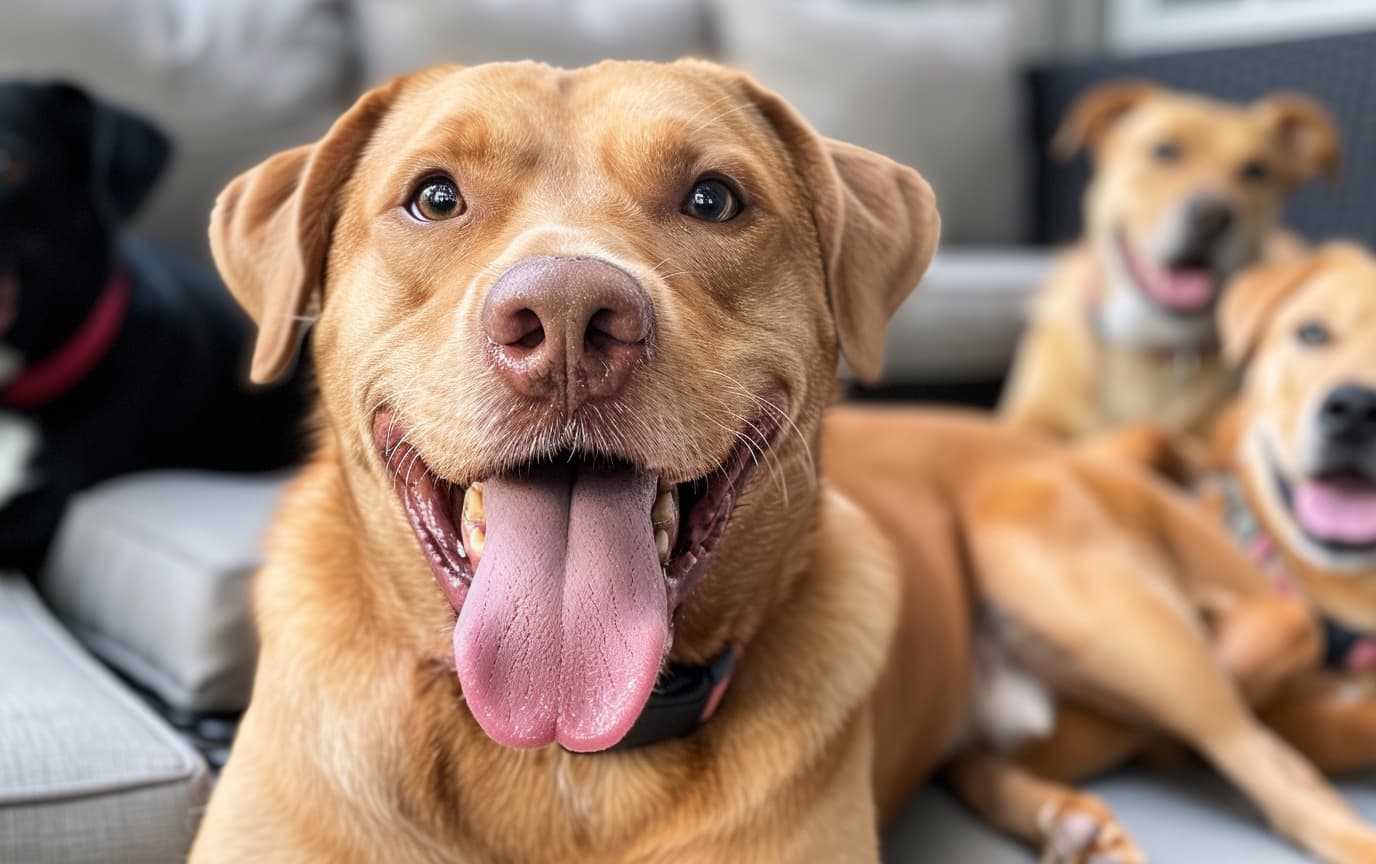Hund hechelt und atmet schnell
