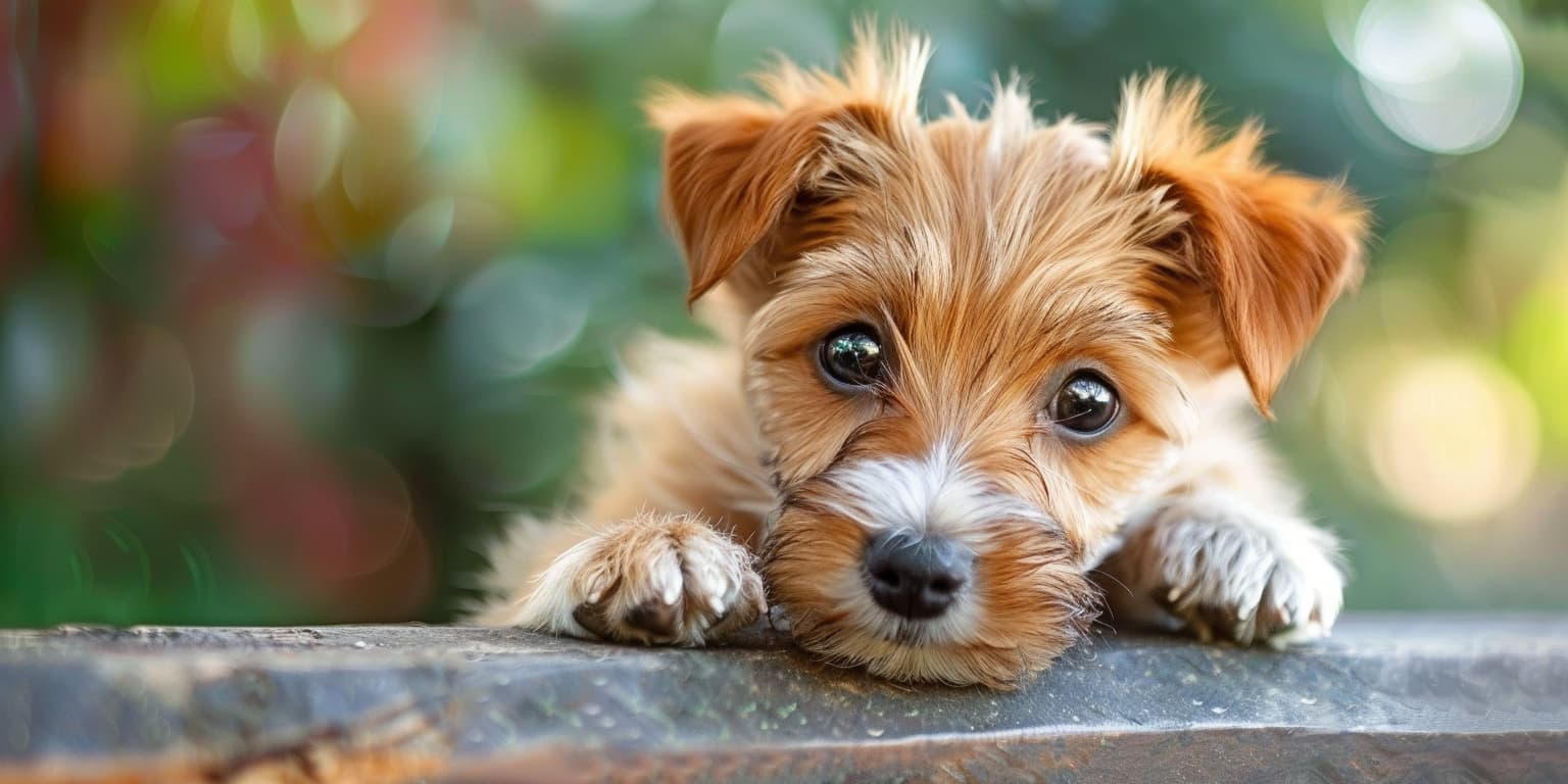 Süsser Hund schaut in die Kamera